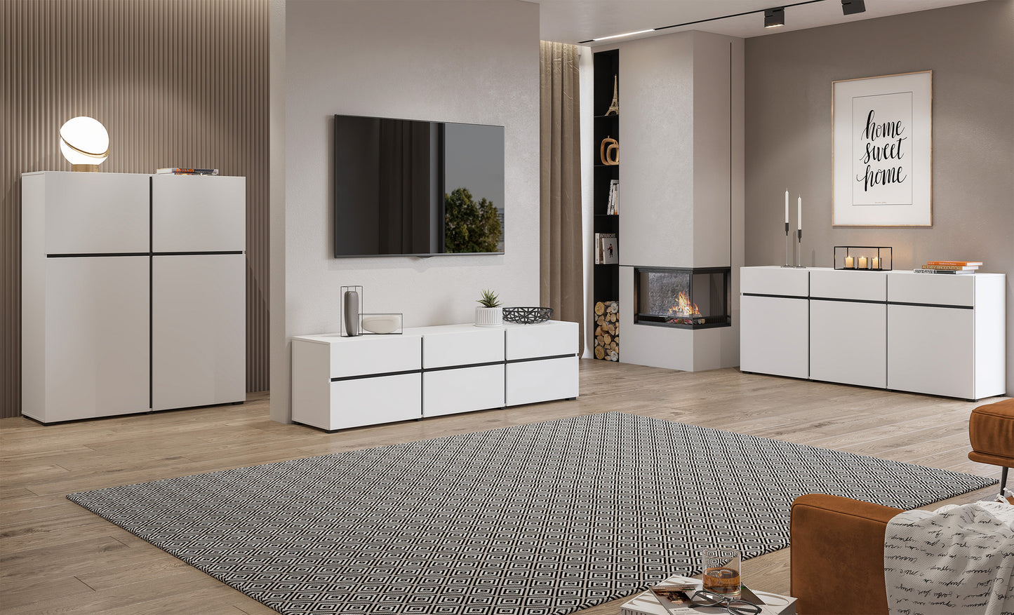 Kumode Kruzat 180/48/40 cm balts