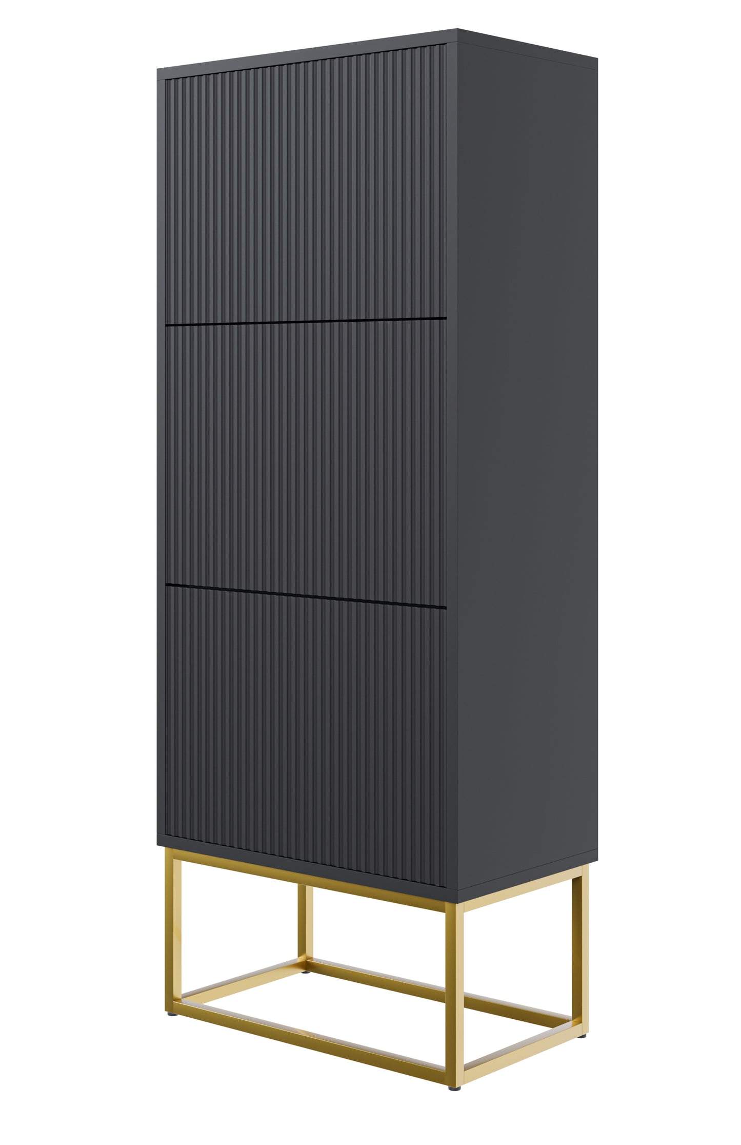 Apavu skapis Velda 50/30/125 cm melns/zelts