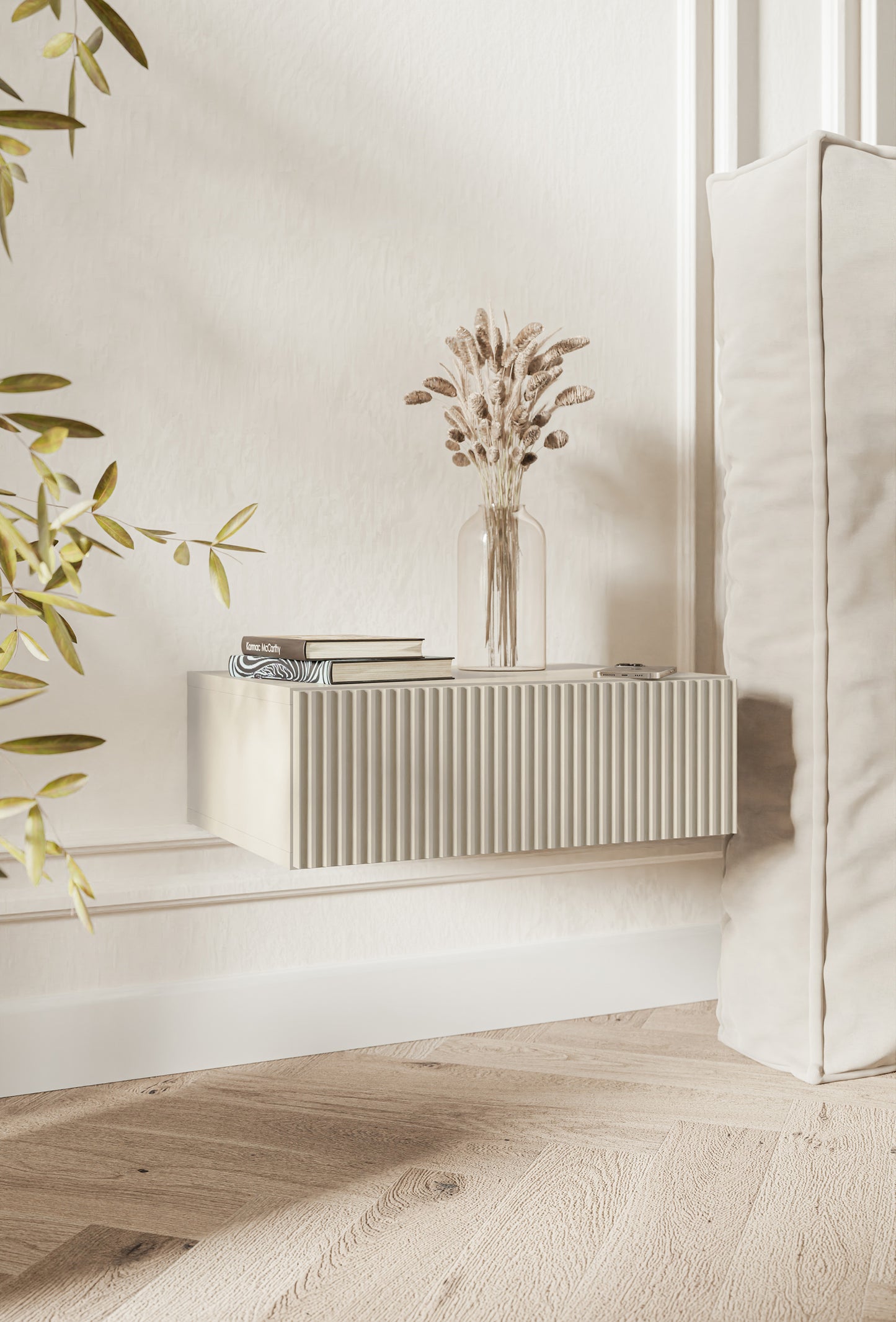 Naktsskapis Velda 50/17/35 cm bēšs