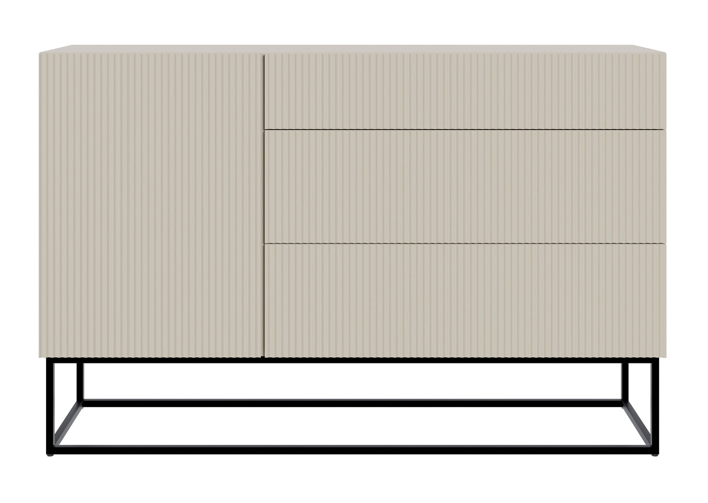 Kumode Velda 140/90/38 cm bēšs/melns - N1 Home