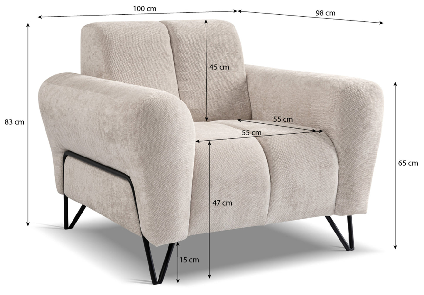 Krēsls Volio 45/83/100/98 cm Storm 09 - N1 Home