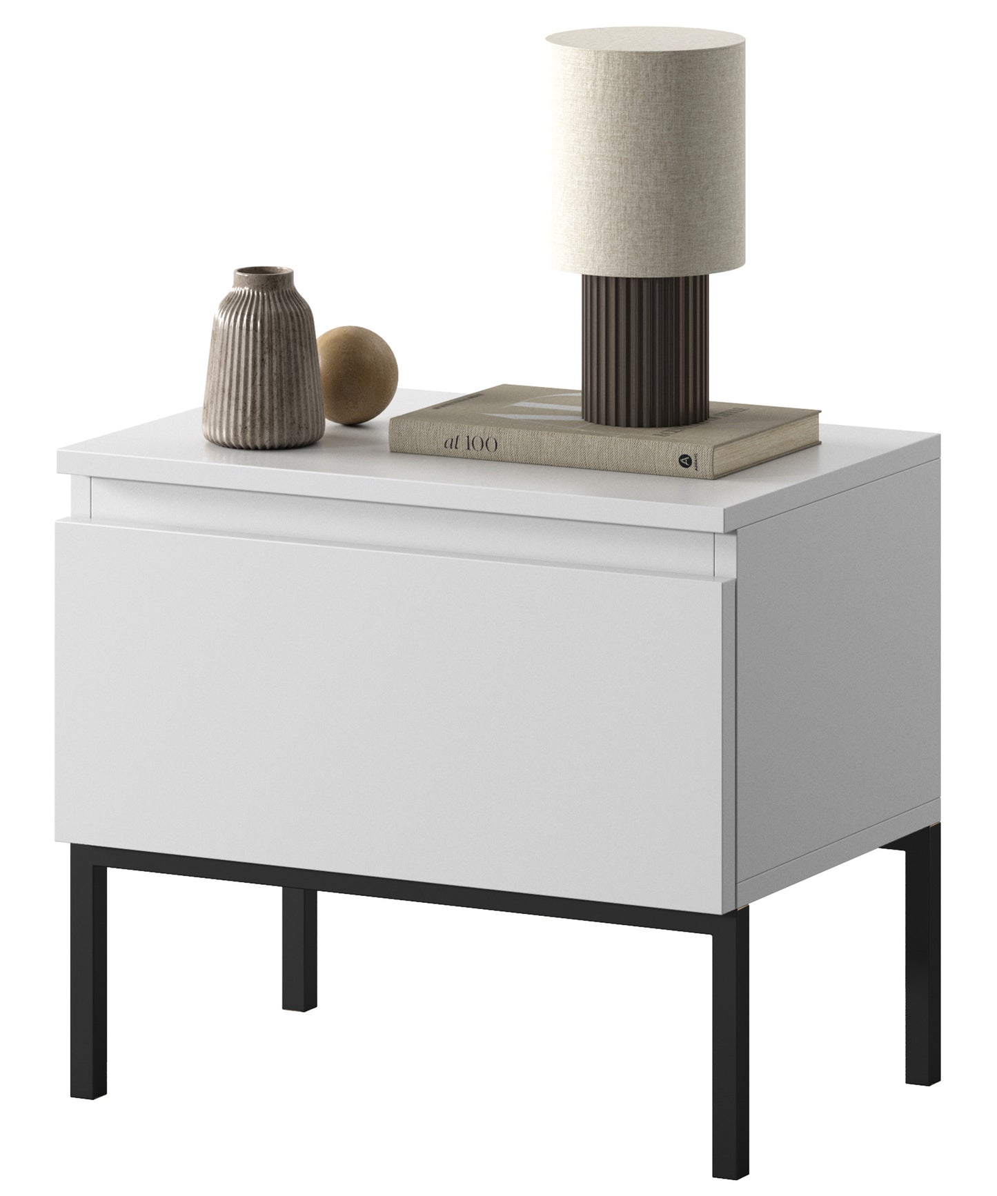 Naktsgaldiņš Bommo 43/49/32 cm balts