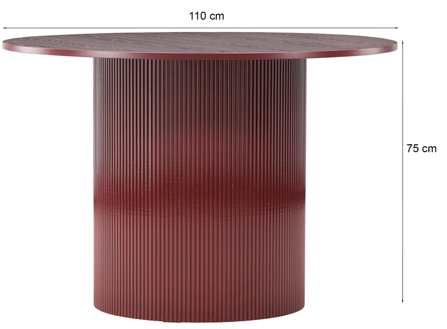Galds Lenors 110/110/75 cm bordo - N1 Home