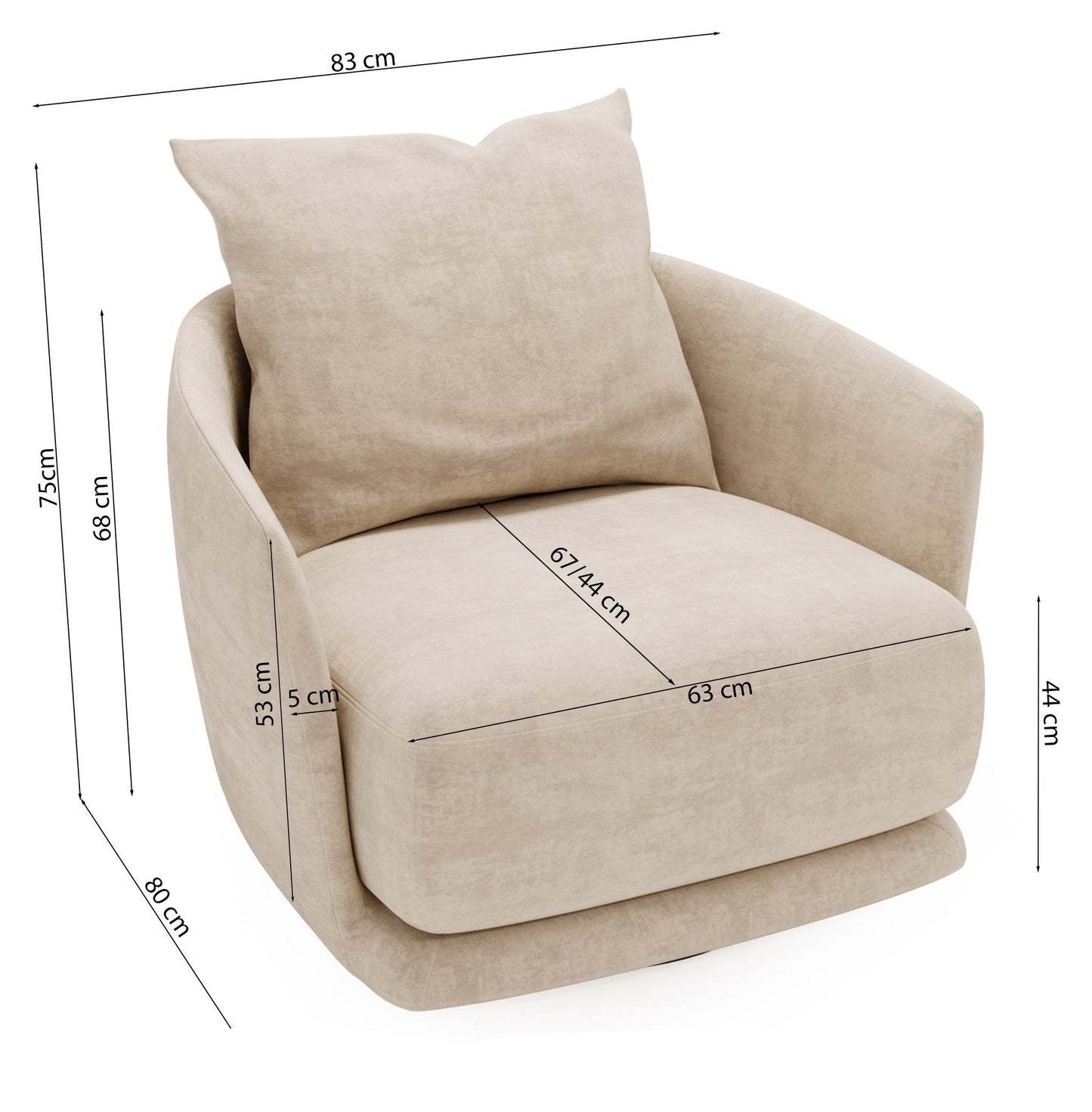 Krēsls Vici 68/75/83 cm Loris 97