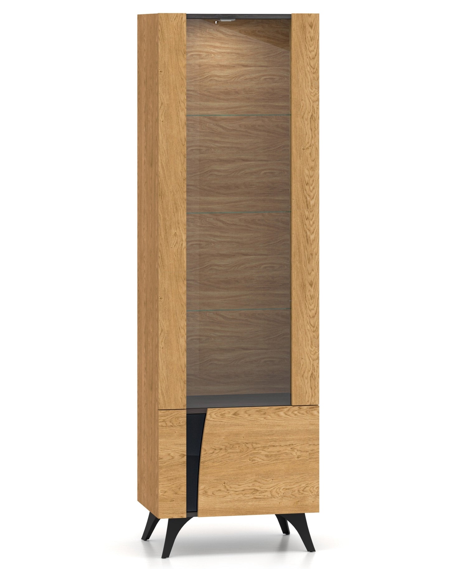 Skapis Toskana 189/57/38 cm ozols/melns