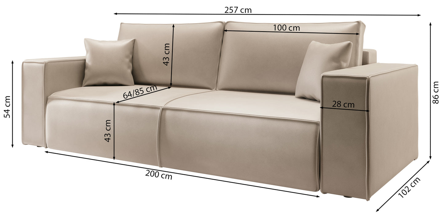 Dīvāns Cuaros 86/257/102 cm Nube 23 - N1 Home