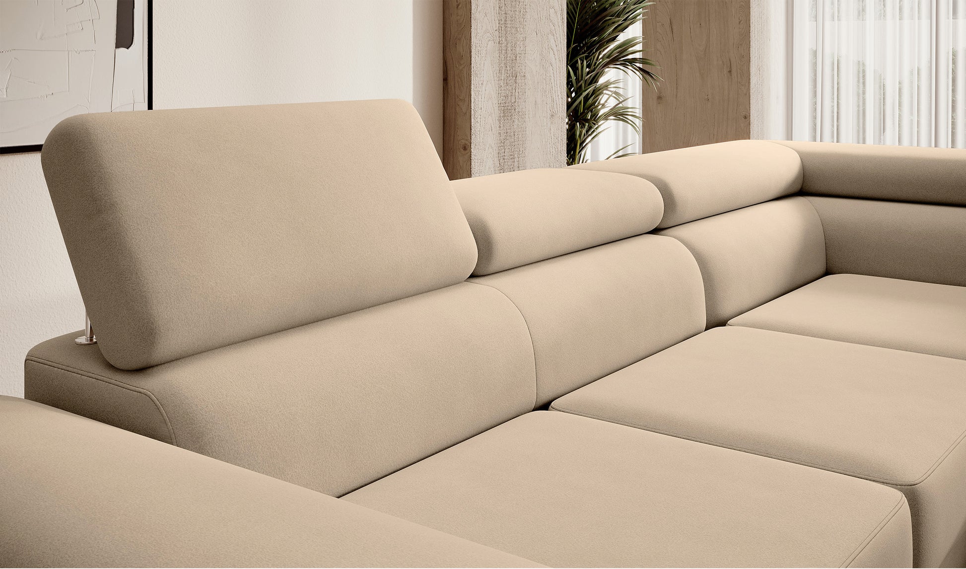 Dīvāns Steva 90/275/203 cm Castel 15 - N1 Home