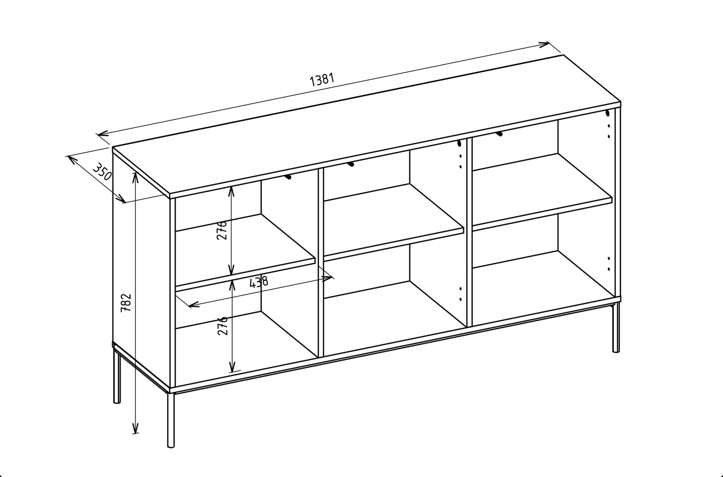 Kumode Linas 138/78/35 cm kašmirs