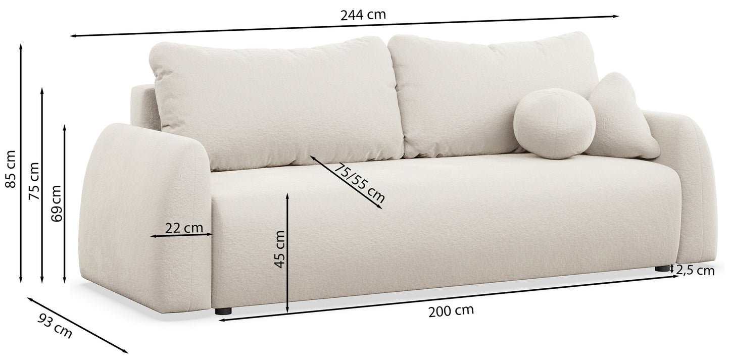 Dīvāns Nubo 244/85/93 cm Enjoy New Lux 50 - N1 Home