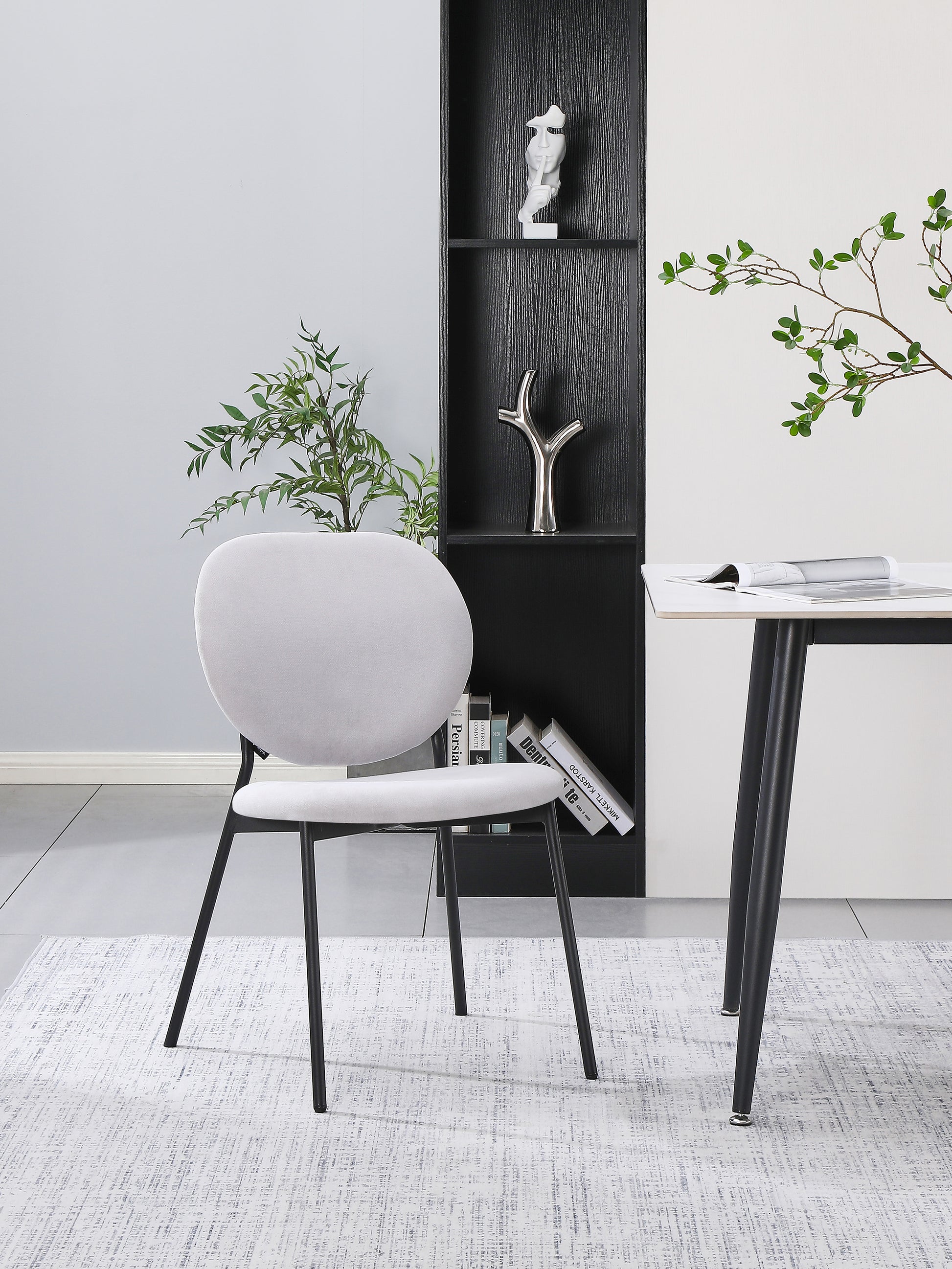 Krēsls Brokt 79/49/56 cm gaiši pelēks - N1 Home