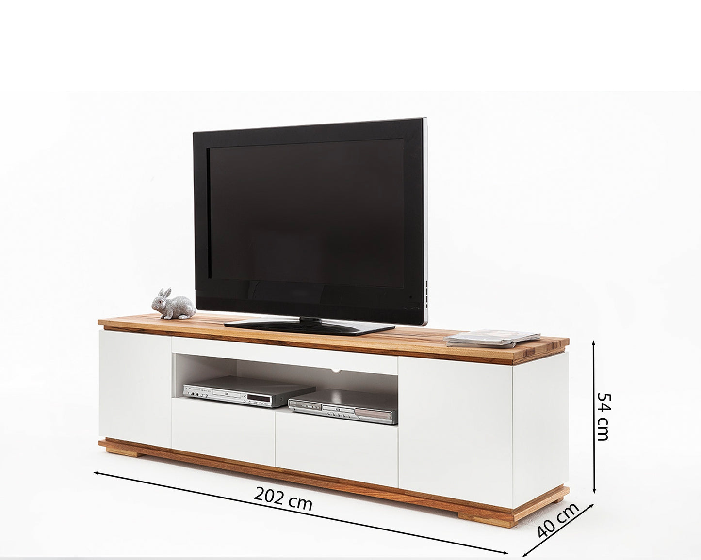TV skapis Brido 202/54/40 cm balts