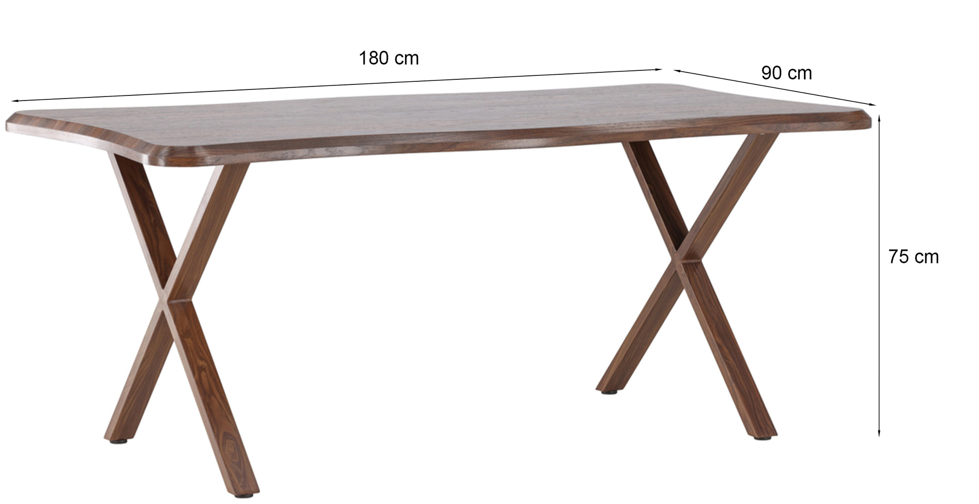 Galds Nereda 180/75/90 cm rieksts - N1 Home