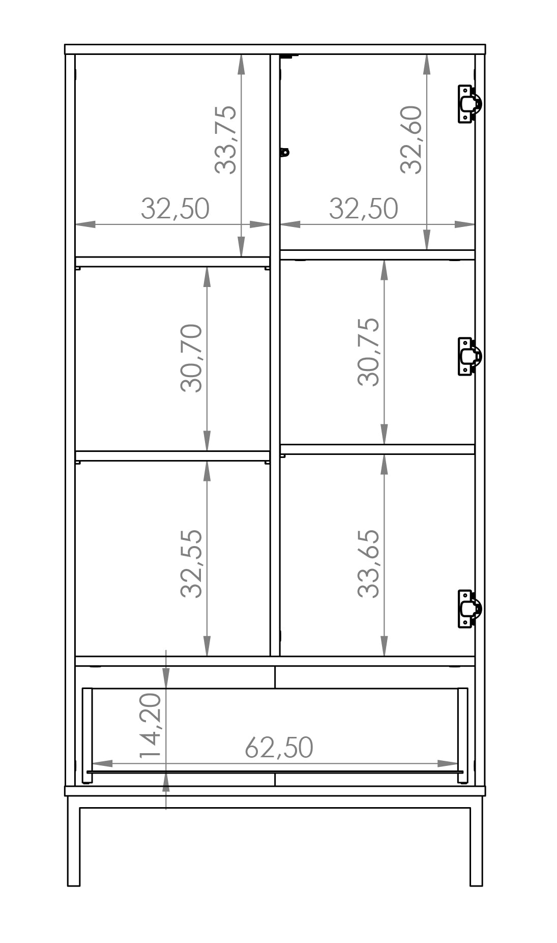 Skapis Polka 140/70/41 cm balts - N1 Home