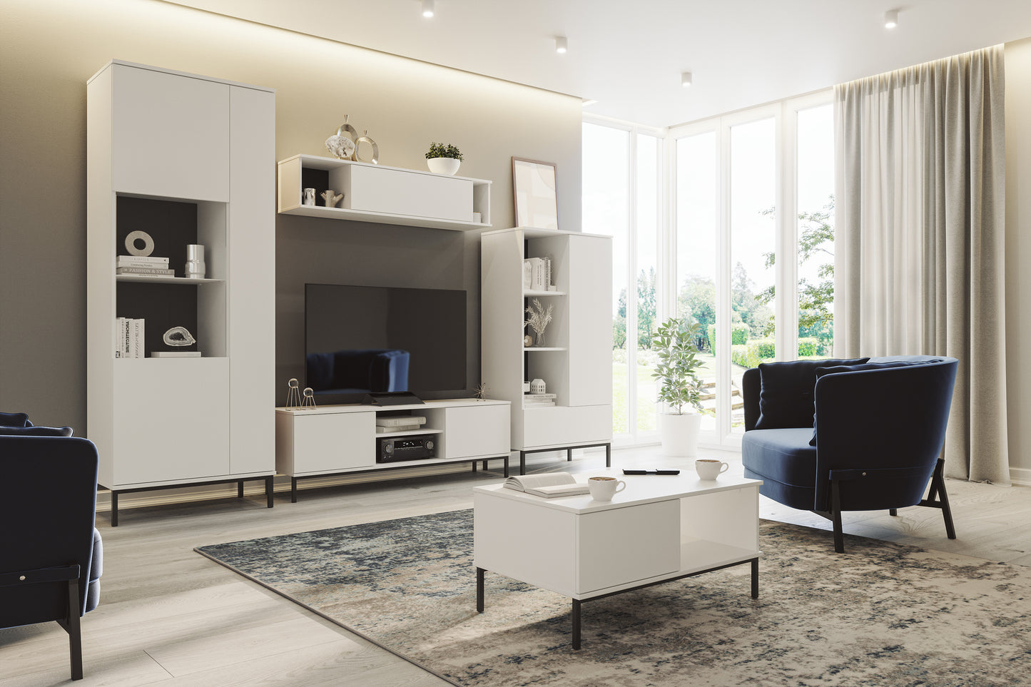 Vitīnas skapis Polka 190/70/41 cm balts - N1 Home