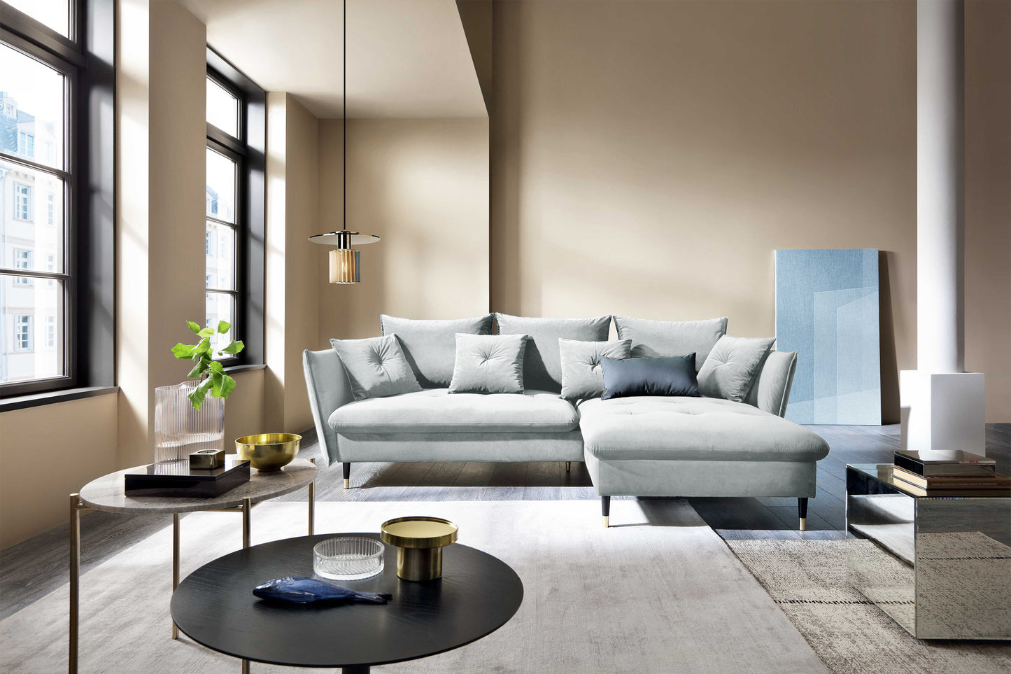 Dīvāns Bazlam 91/258/167 cm Matt Velvet 83 - N1 Home