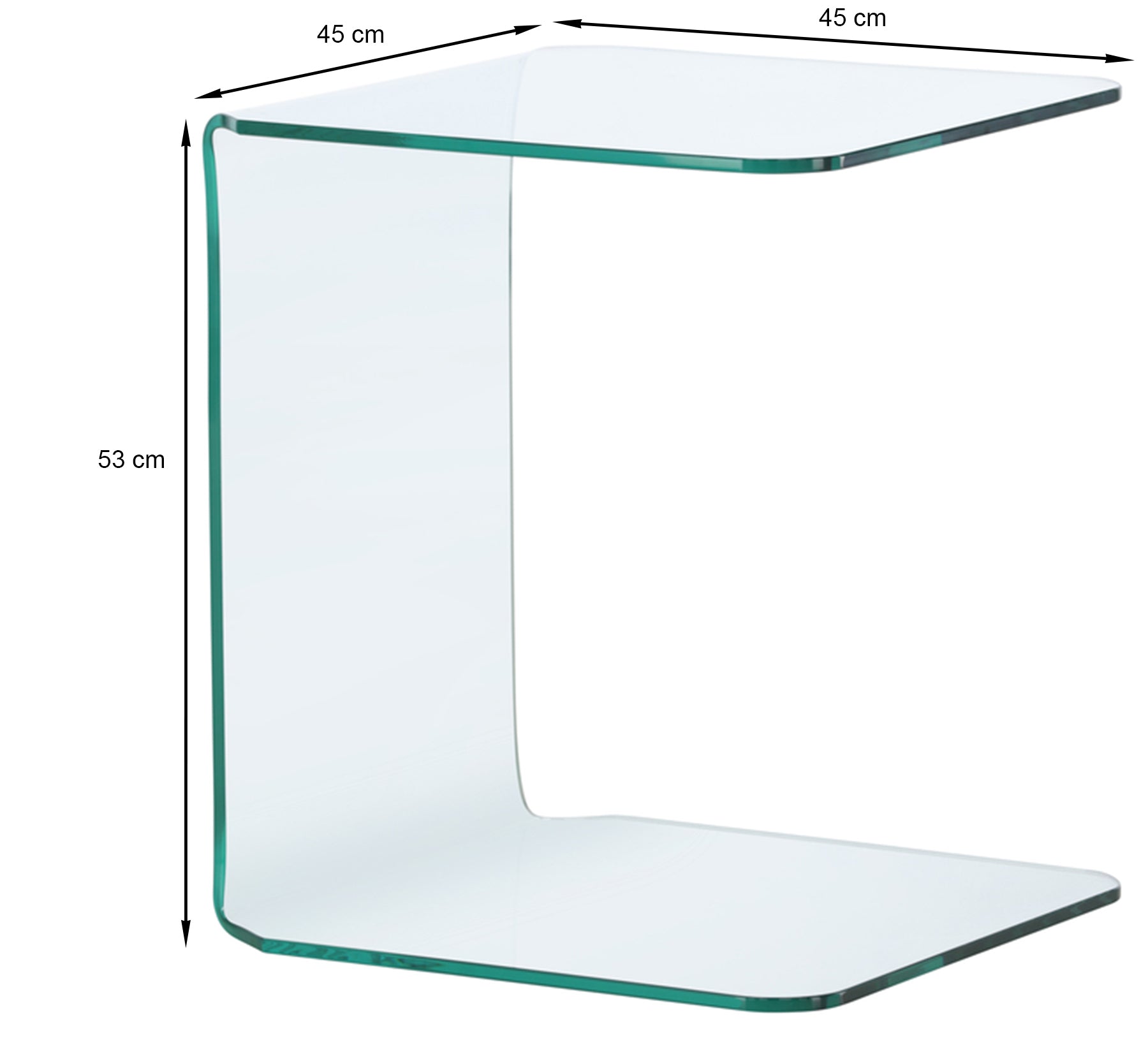Kafijas galds Avis 45/45/53 cm stikls - N1 Home