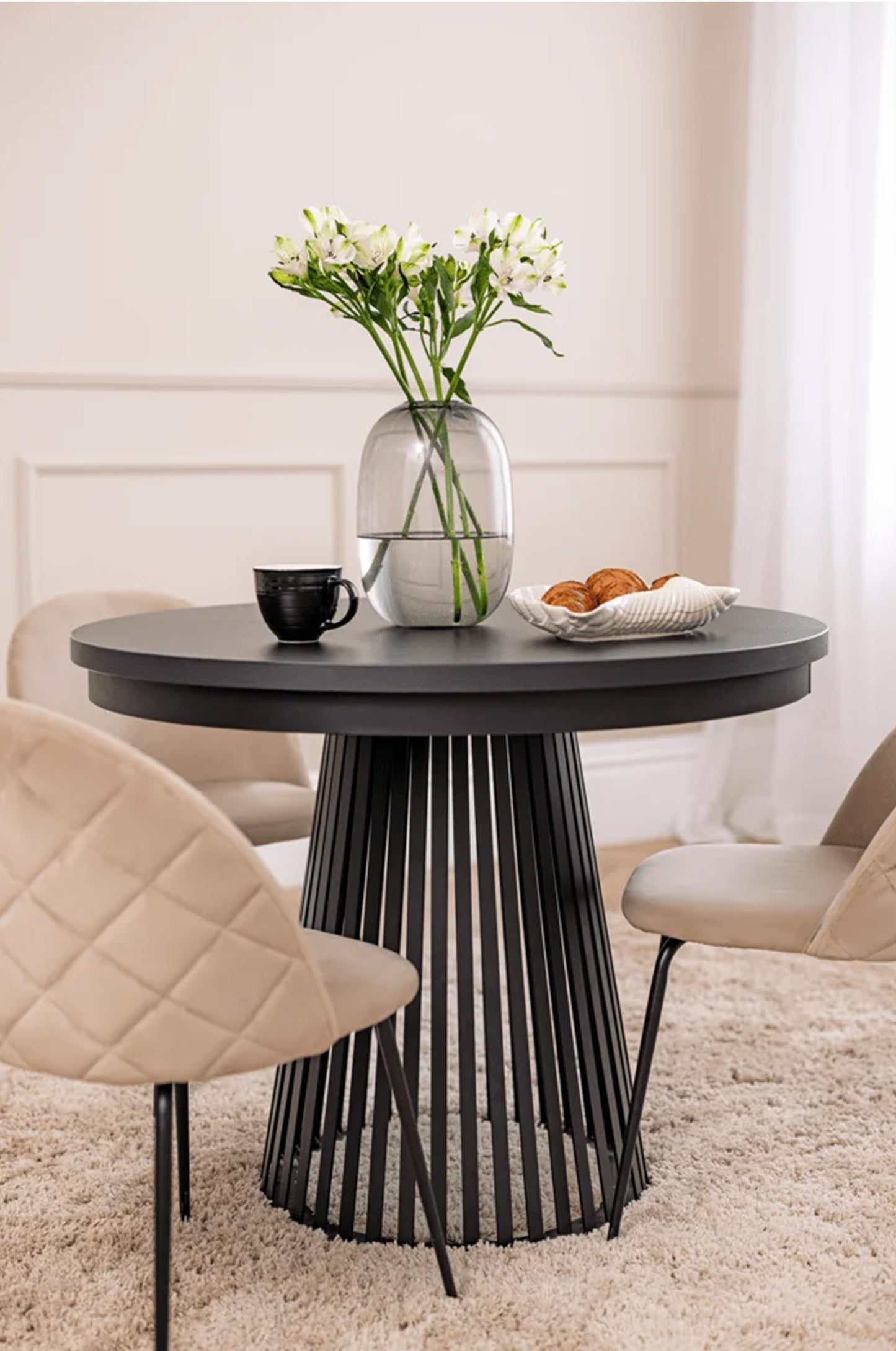 Galds Garid 76/100-180/100 cm melns - N1 Home