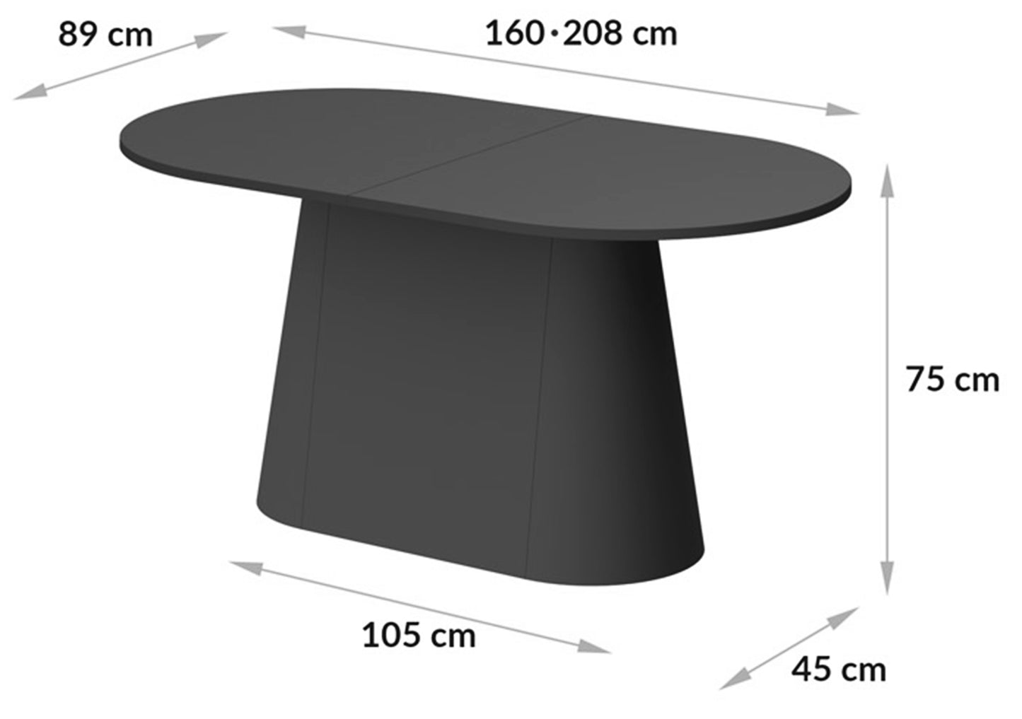 Galds Capito 160-208/89/75 cm zaļs - N1 Home