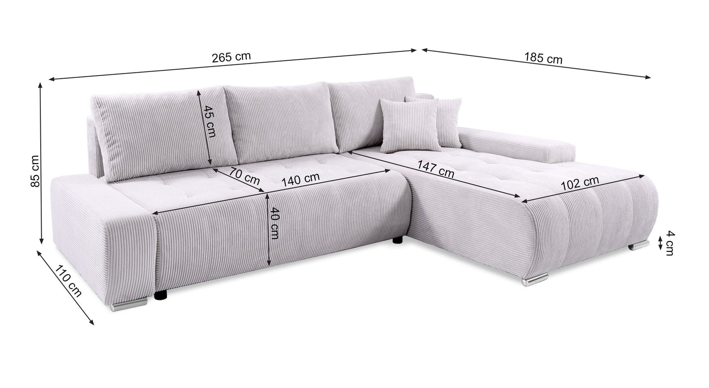 Dīvāns Magli 85/265/185 cm Royal Velvet 03