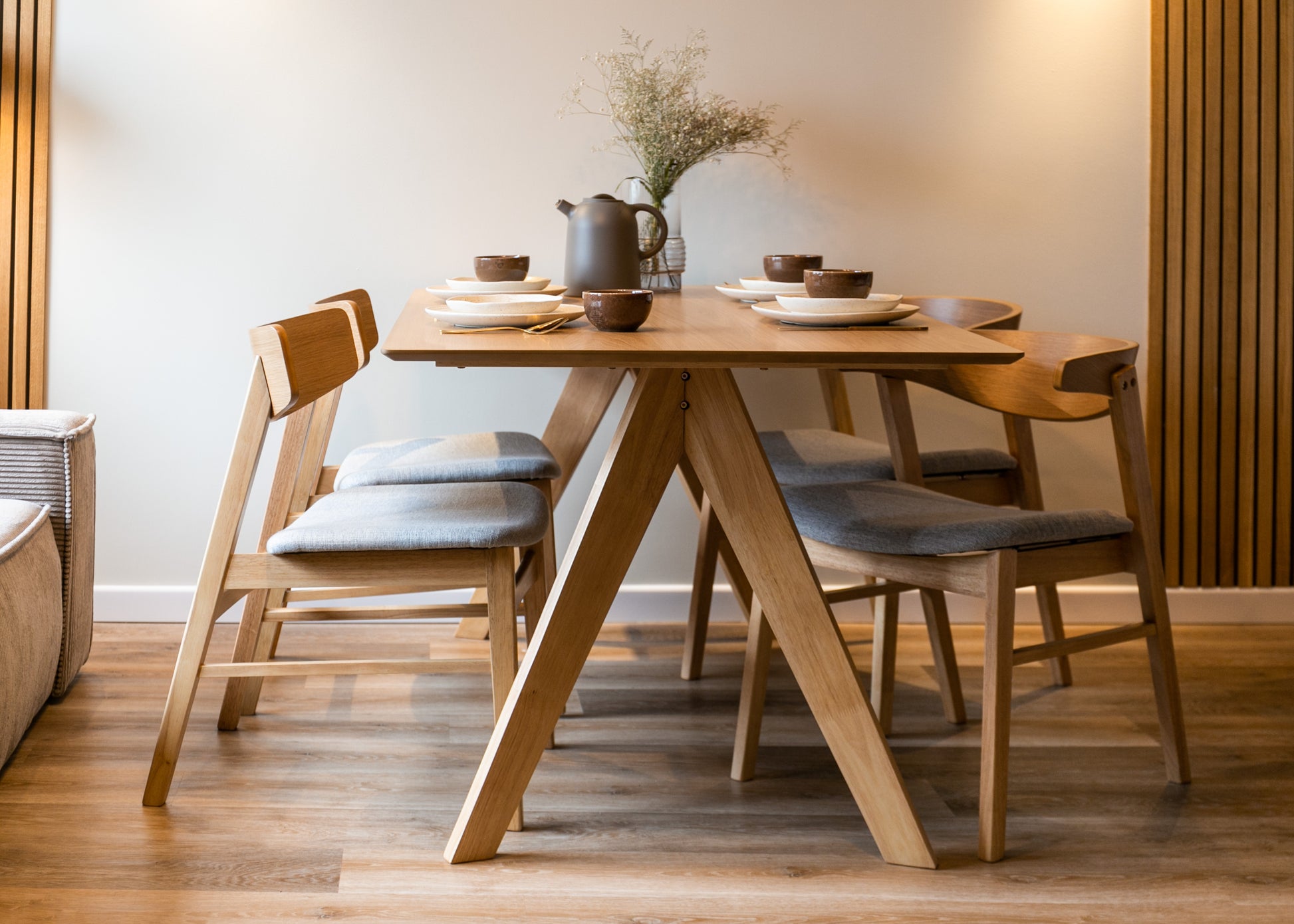 Krēsls Paniza 74/50/58 cm pelēks/ozols - N1 Home