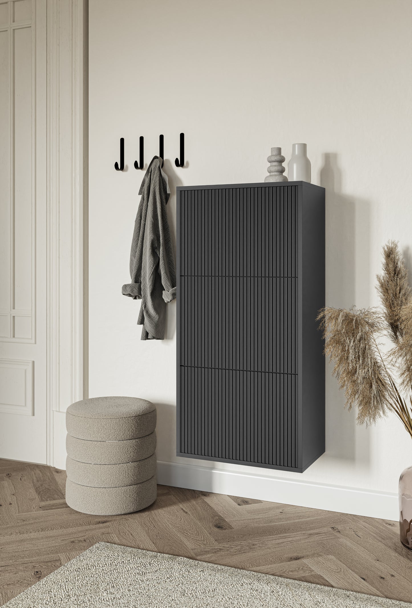 Apavu skapis Velda 50/30/103 cm melns