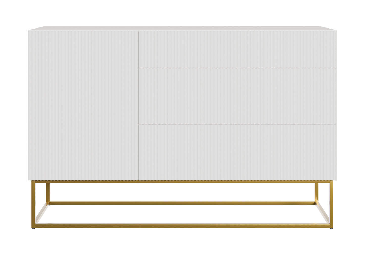 Kumode Velda 140/90/38 cm balts/zelts - N1 Home