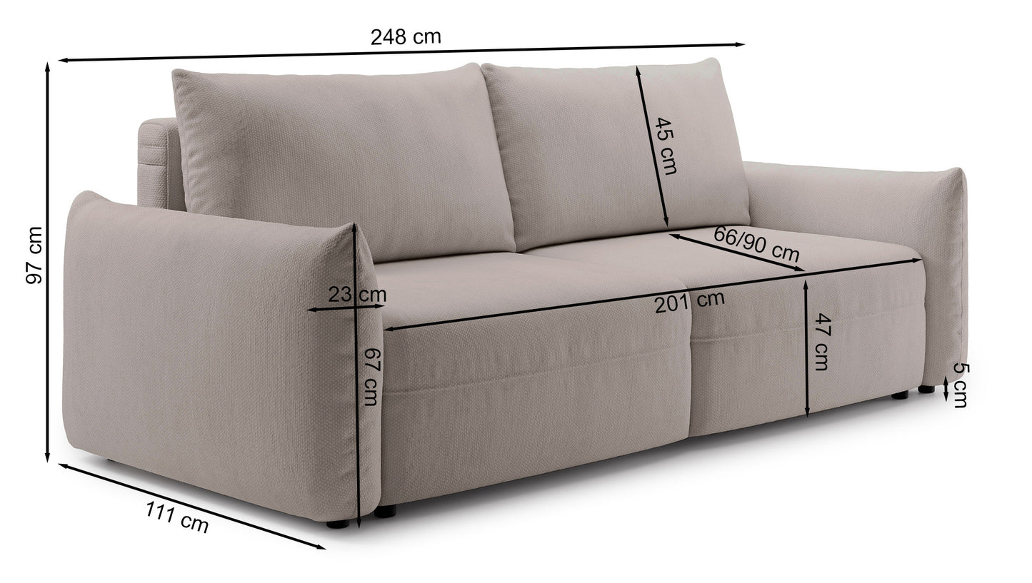 Dīvāns Teoli 248/97/111 cm Brad 14 - N1 Home
