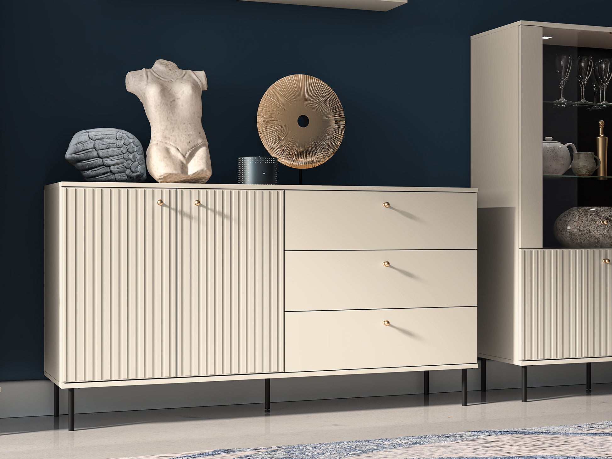 Kumode Galeto 85/120/40 cm bēšs - N1 Home