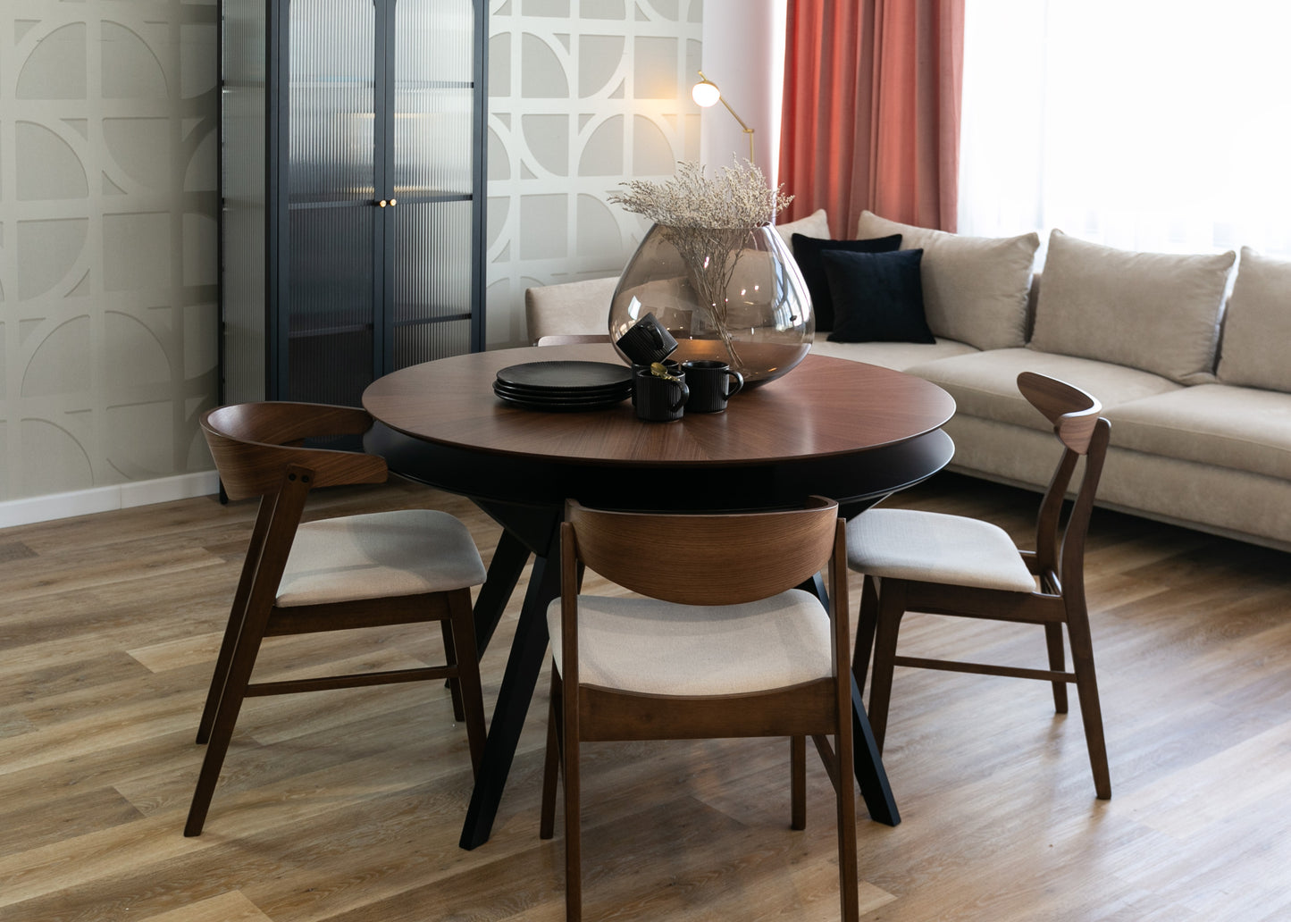 Krēsls Paniza 74/50/58 cm rieksts/bēšs - N1 Home