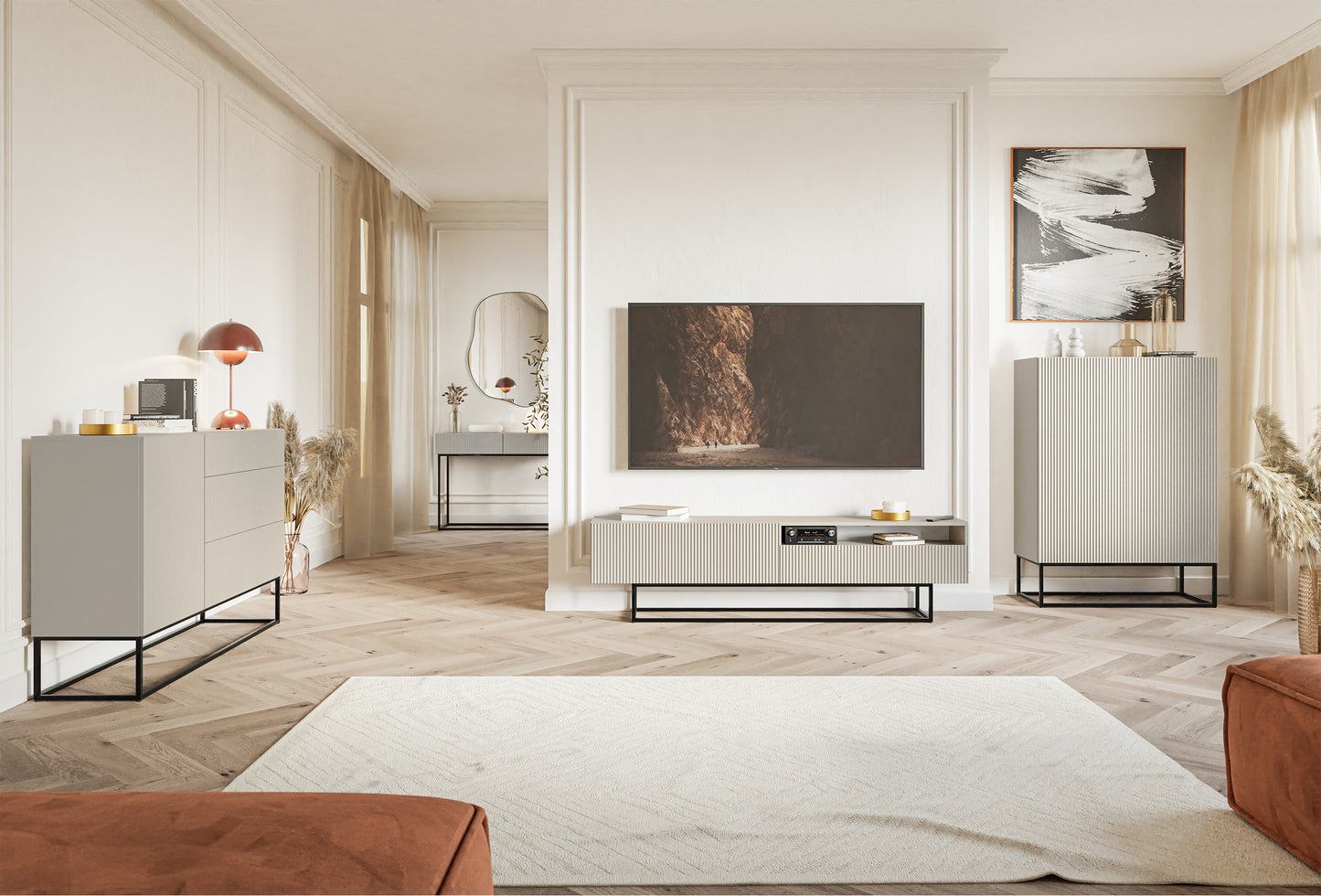 Naktsskapis Velda 50/44/35 cm bēšs/melns