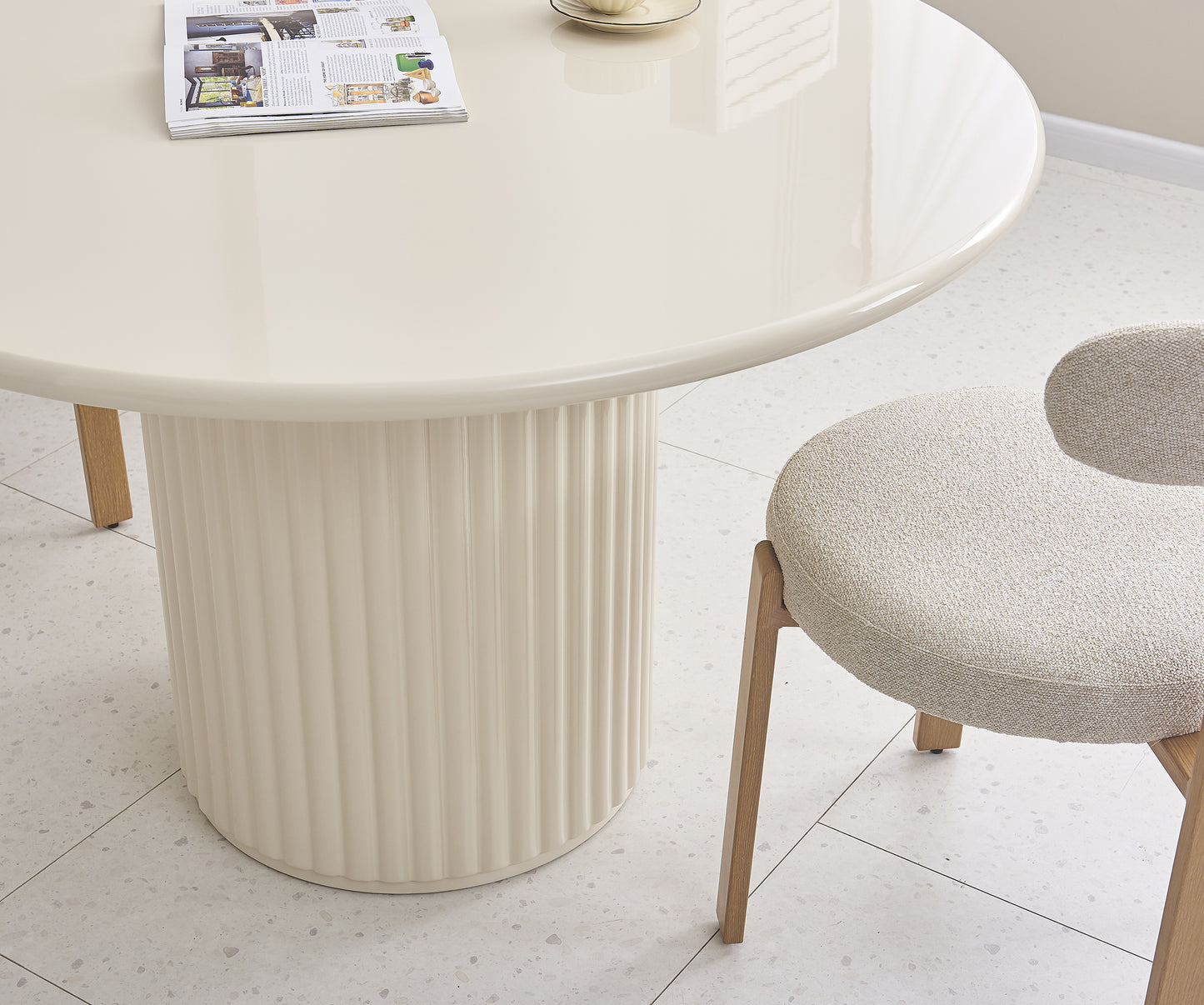 Galds Prino 120/120/76 cm krēms - N1 Home