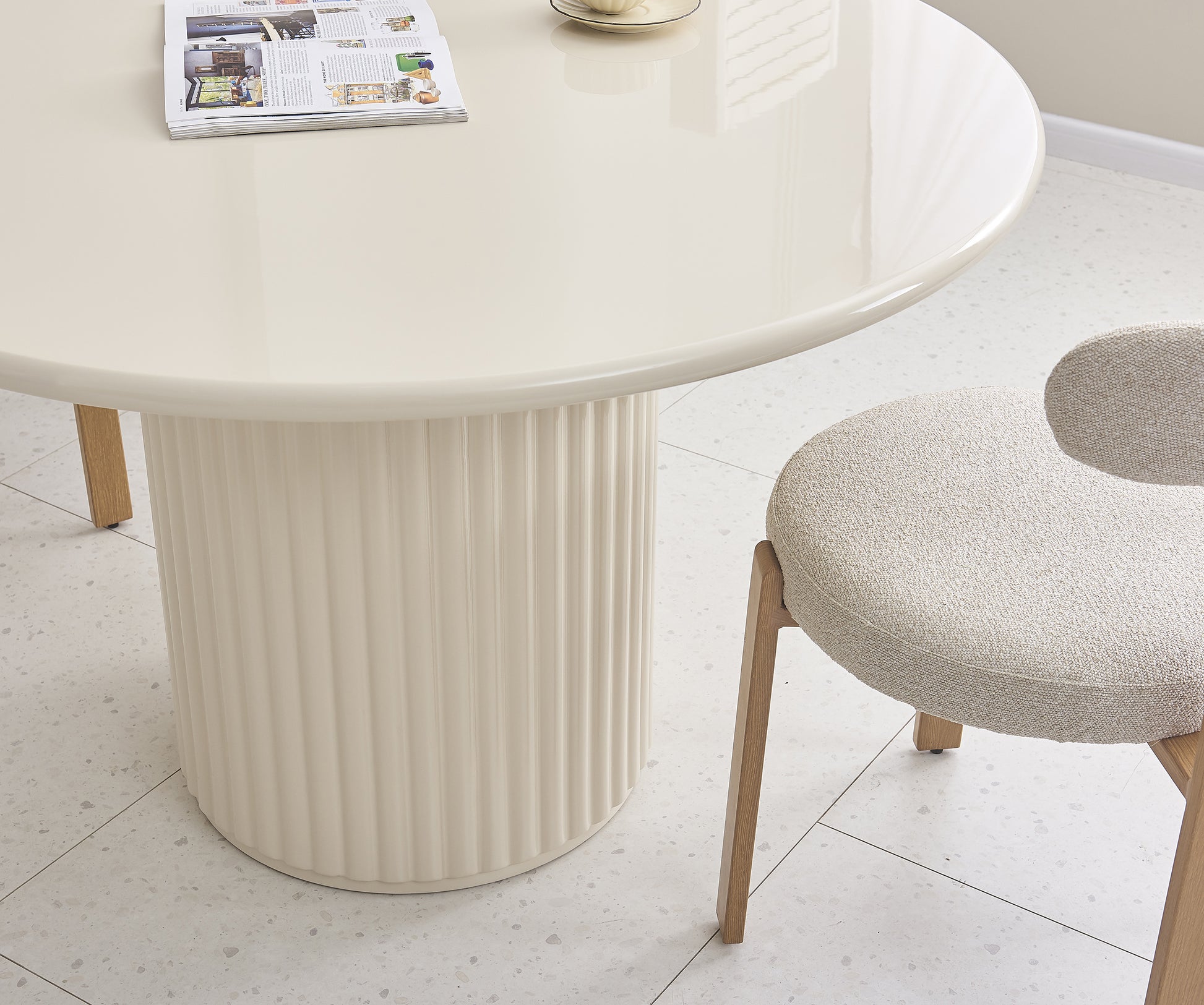 Galds Prino 120/120/76 cm krēms - N1 Home
