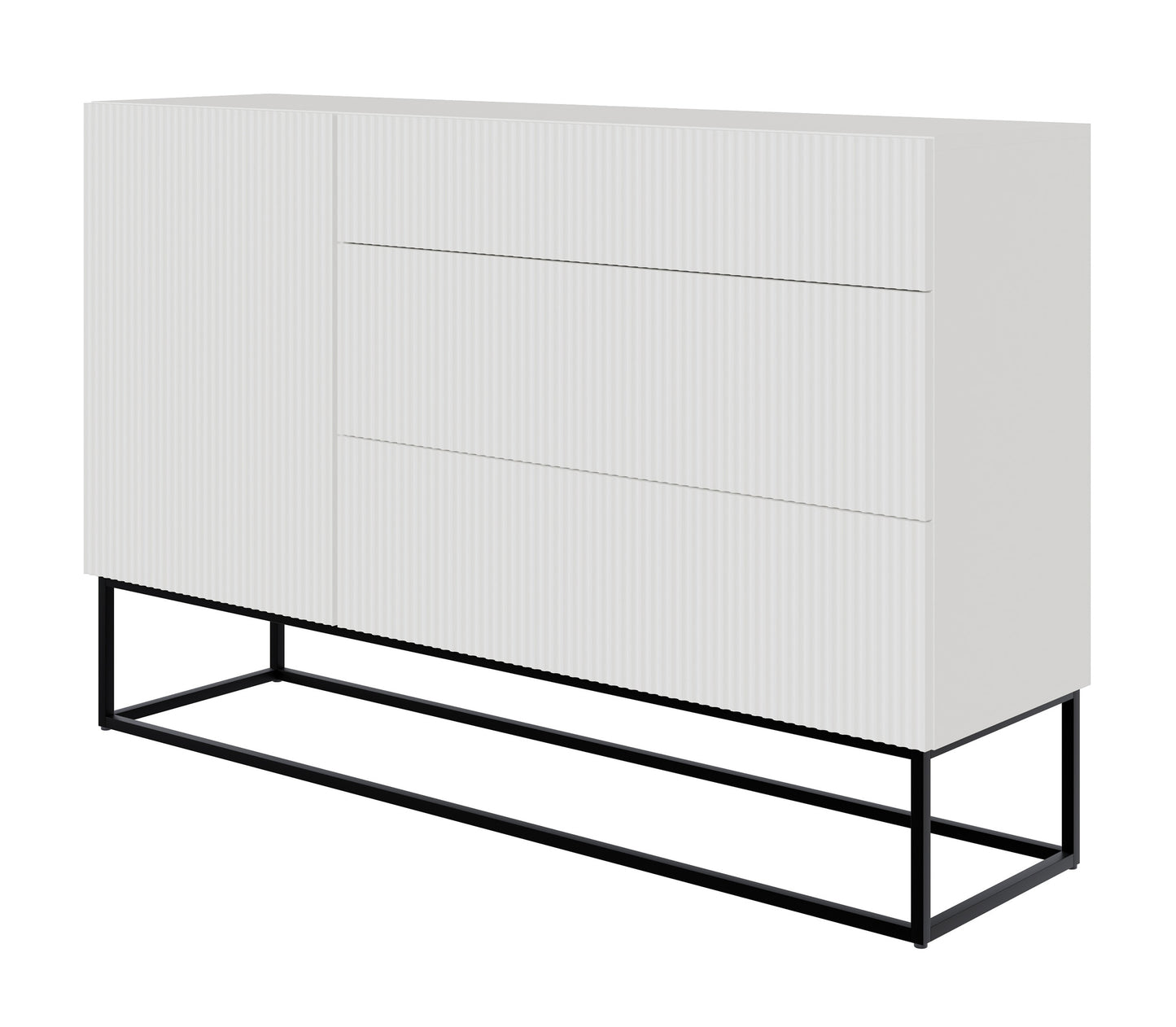 Kumode Velda 140/90/38 cm balts/melns - N1 Home