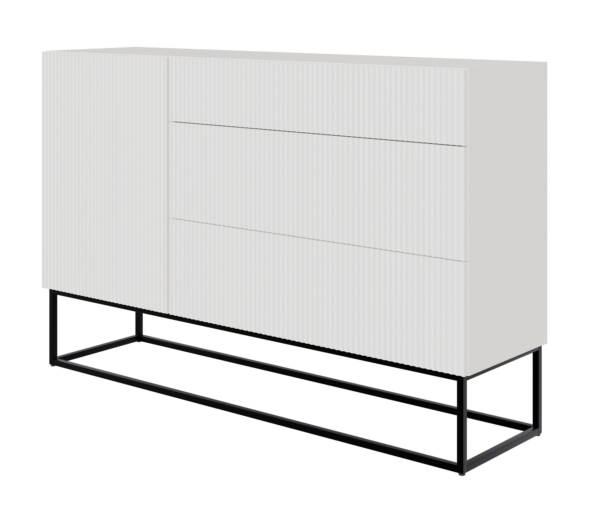 Kumode Velda 140/90/38 cm balts/melns - N1 Home