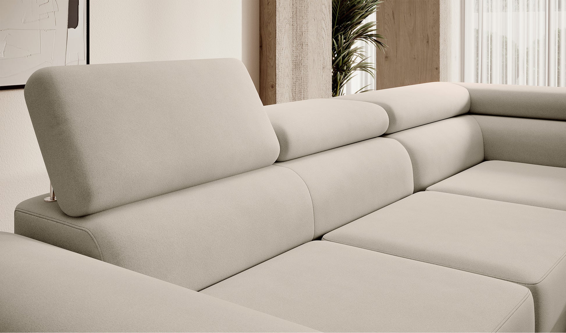 Dīvāns Steva 90/275/203 cm Castel 80 - N1 Home