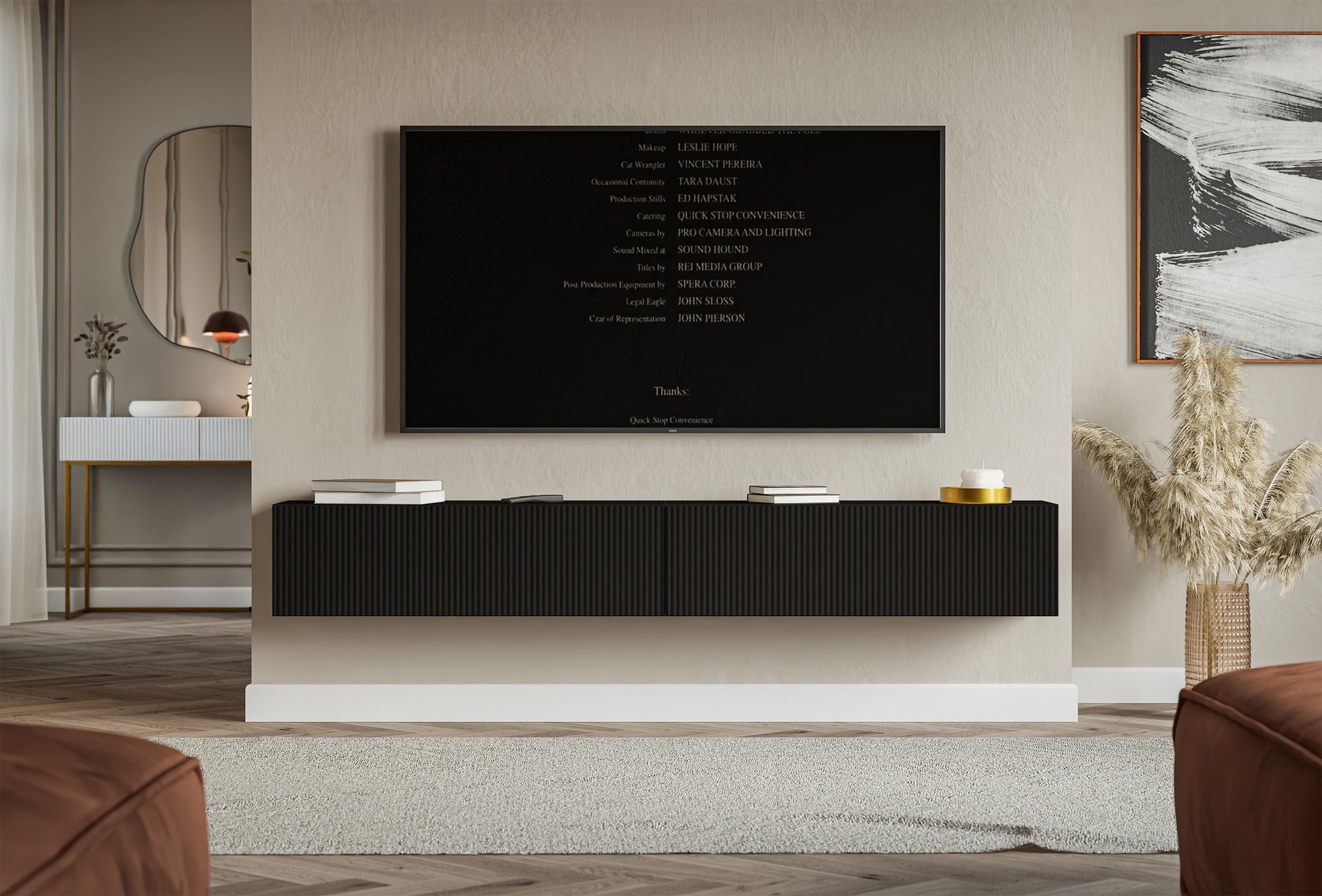 TV skapis Velda 201/28/31 cm melns - N1 Home
