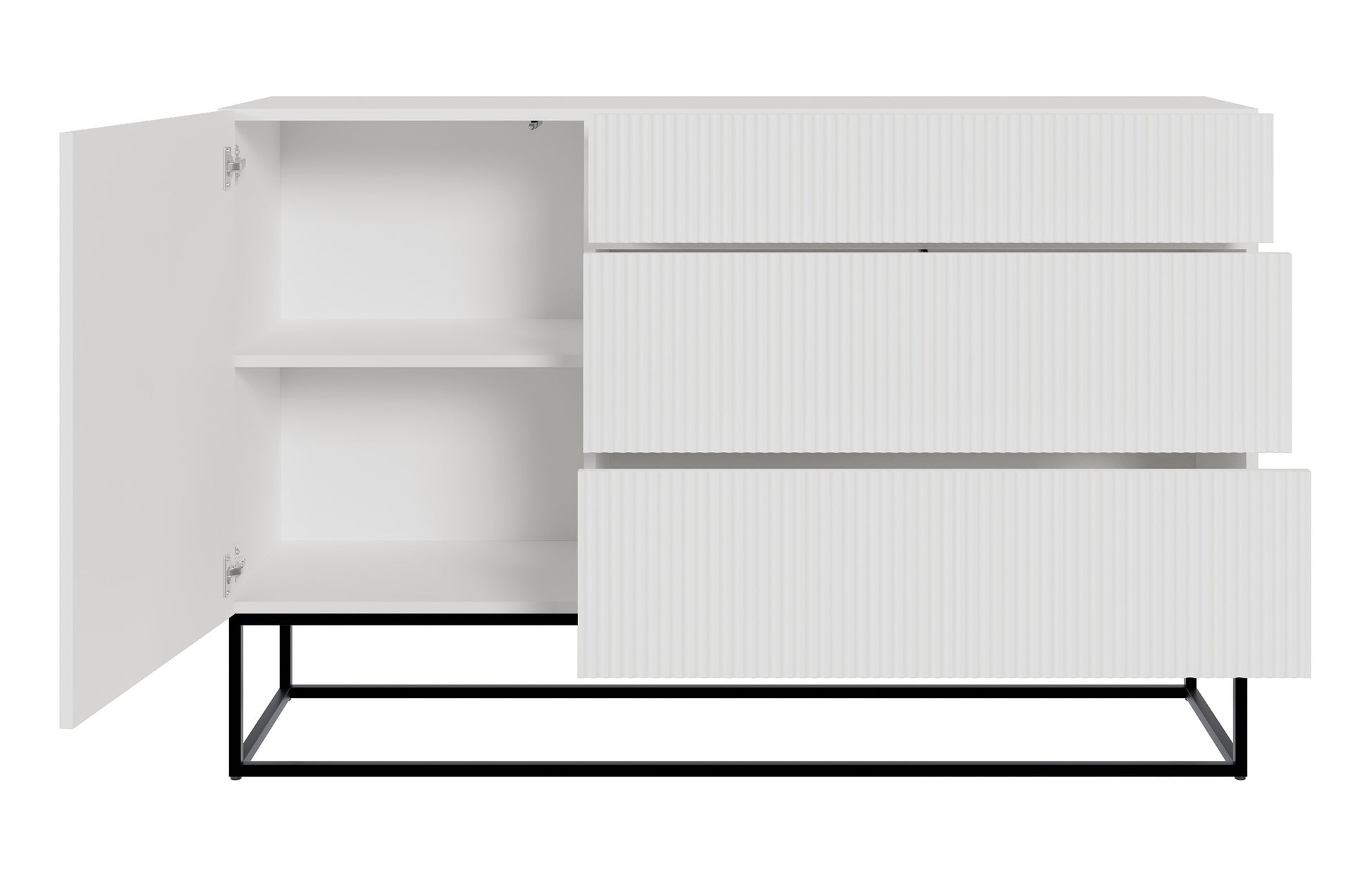 Kumode Velda 140/90/38 cm balts/melns - N1 Home
