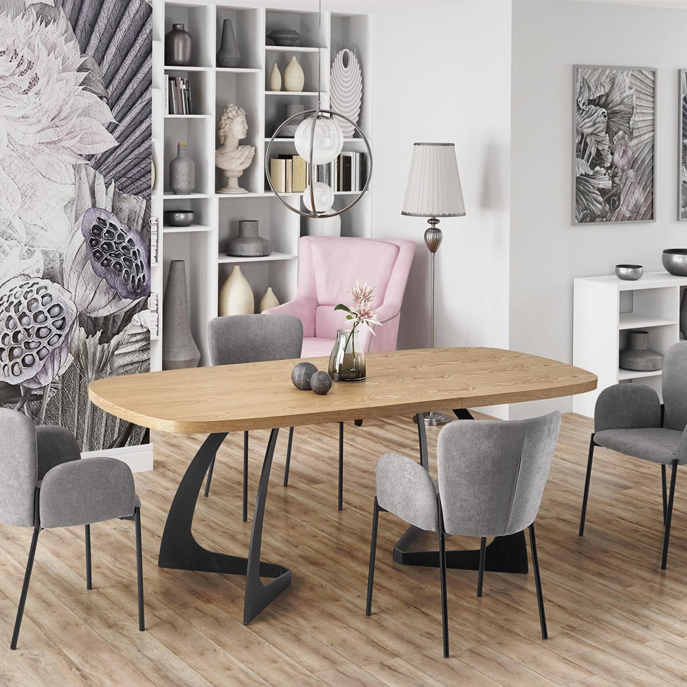 Galds Difints 75/160-200/90 cm dabīgs ozols - N1 Home