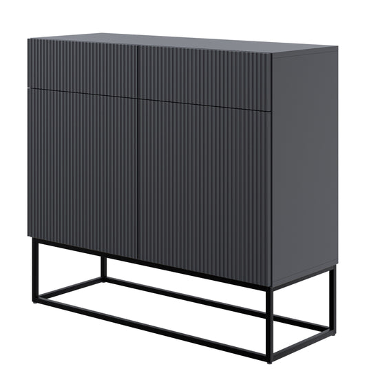 Kumode Velda  100/90/38 cm melns/melns - N1 Home