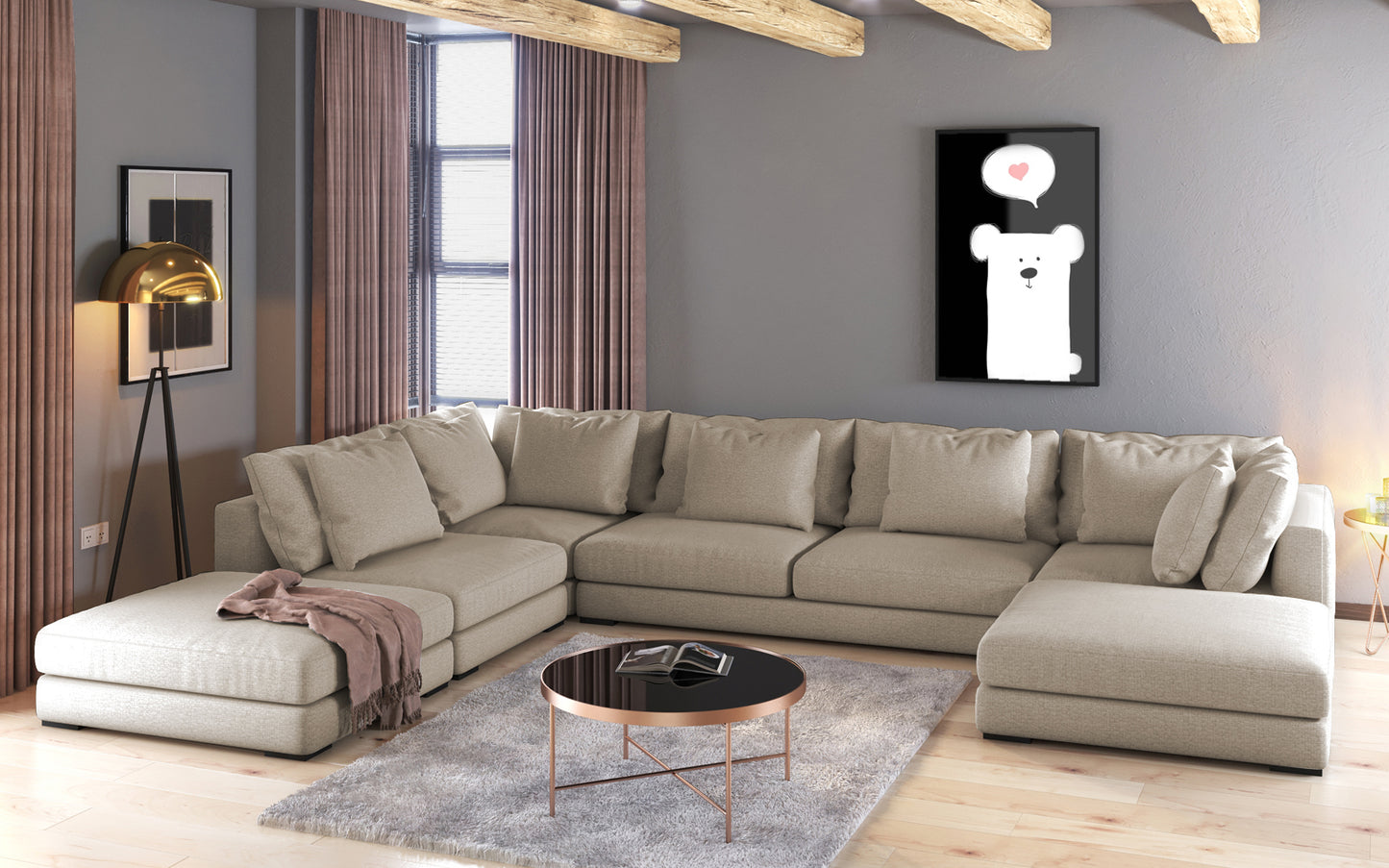 Dīvāna Milia U 87/429/307 cm Storm 09 - N1 Home