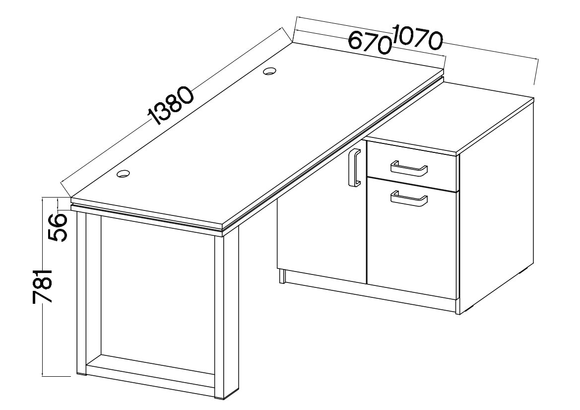 Biroja galds Stun  78/138/107 cm pelēks - N1 Home