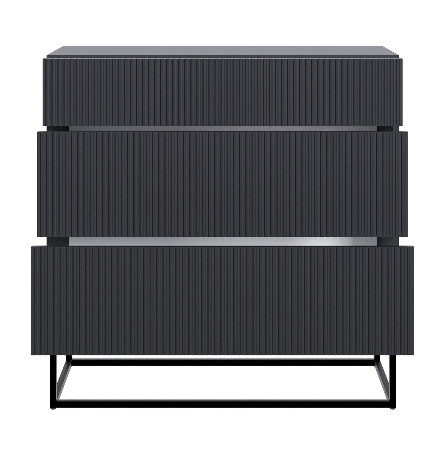 Kumode Velda 90/90/38 cm melns/melns - N1 Home