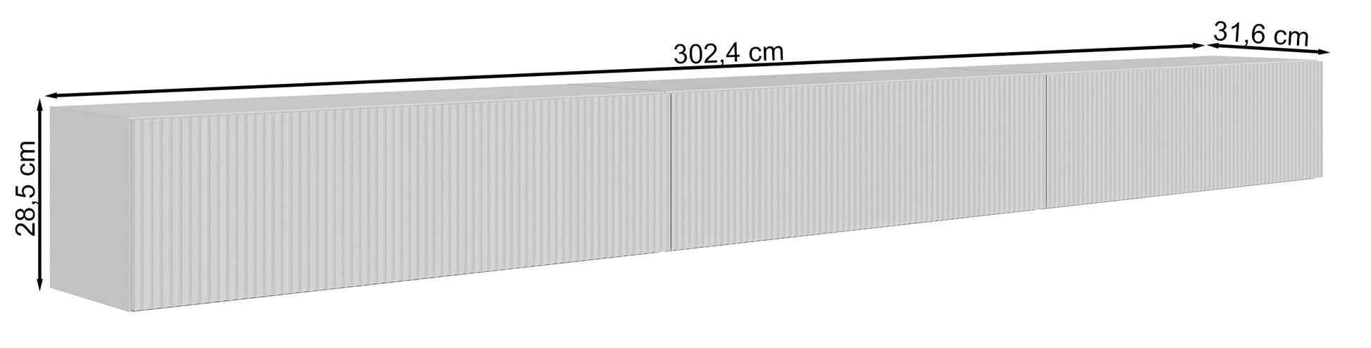 TV skapis Velda 302/28/31 cm balts - N1 Home