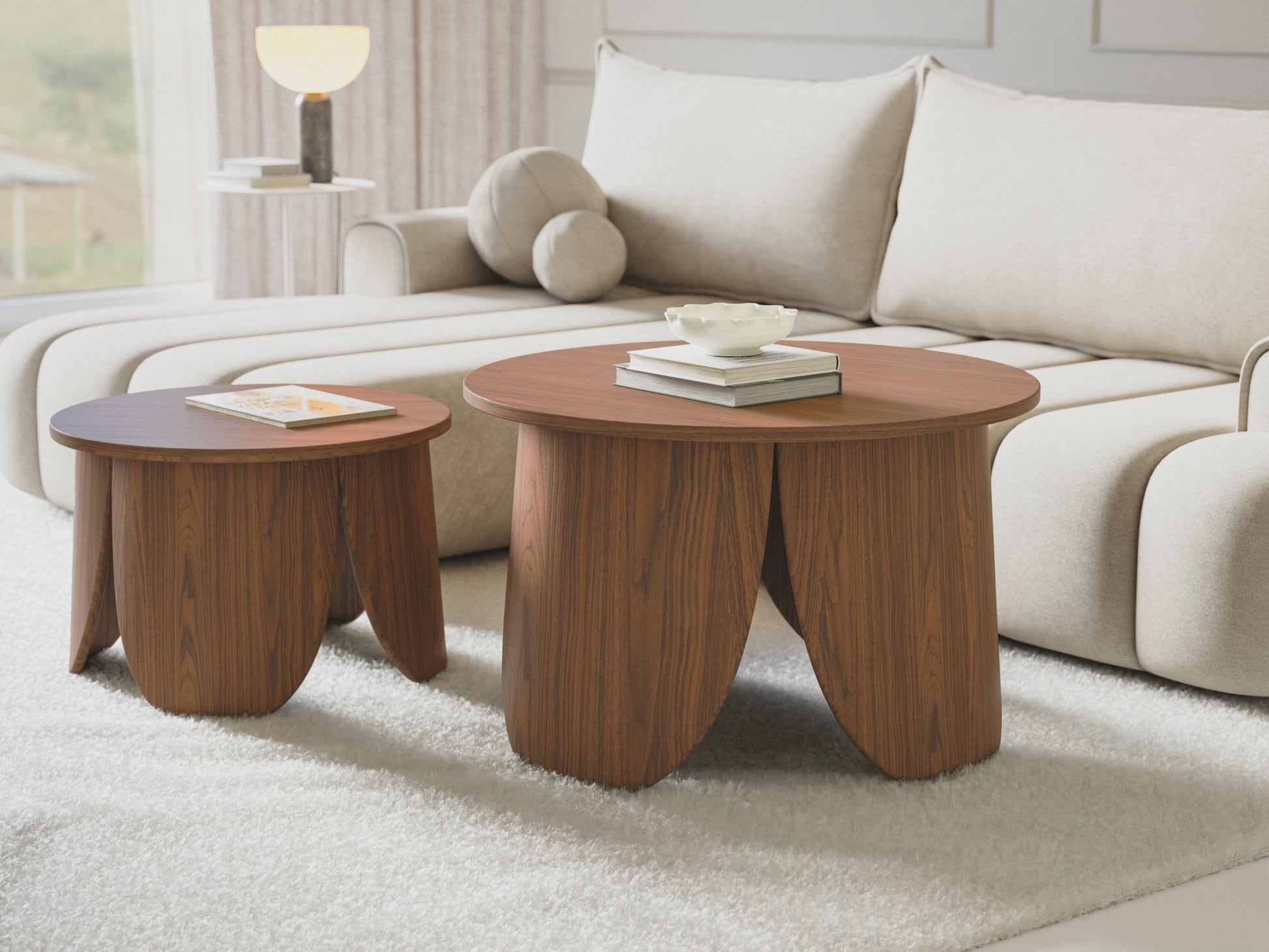 Kafijas galdiņš Vivia 50/80/80 cm rieksts - N1 Home