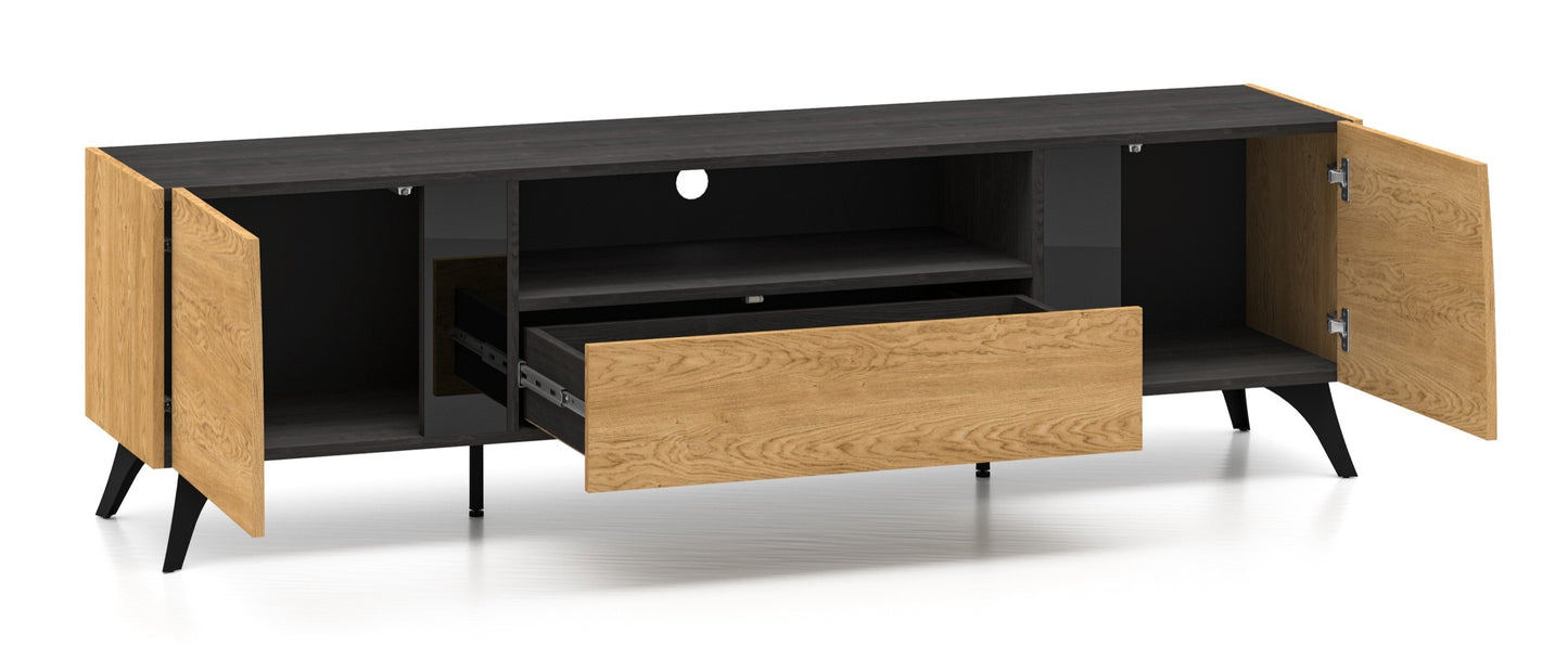 TV skapis Toskana 180/51/38 cm ozols/melns