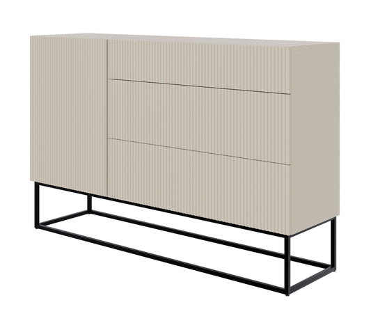 Kumode Velda 140/90/38 cm bēšs/melns - N1 Home