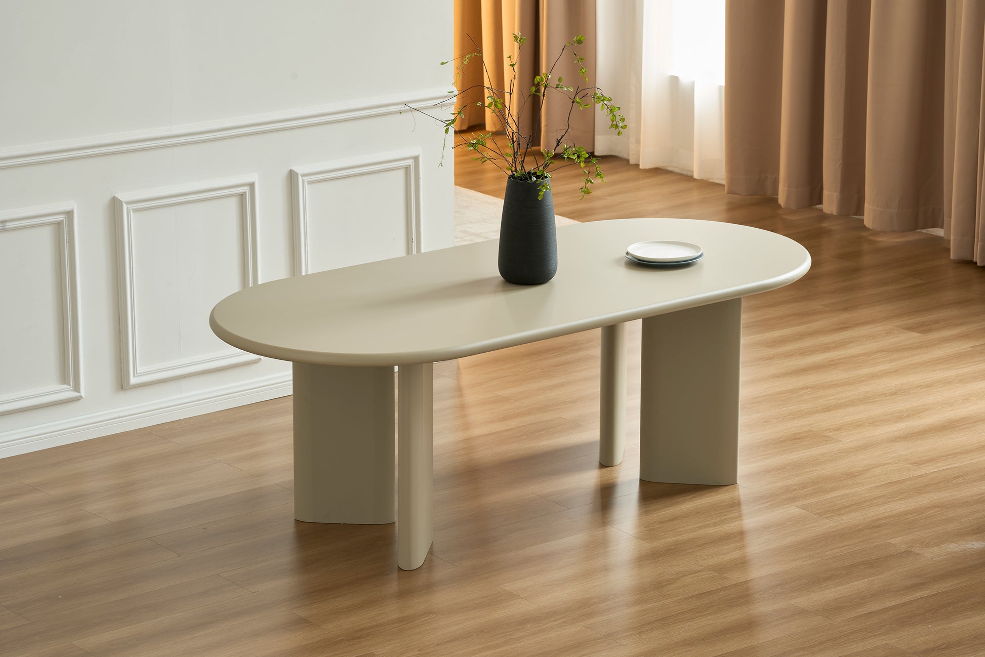 Galds Catis 200/90/75 cm matēts bēšs - N1 Home