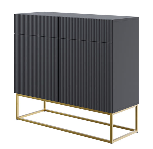 Kumode Velda  100/90/38 cm melns/zelts - N1 Home