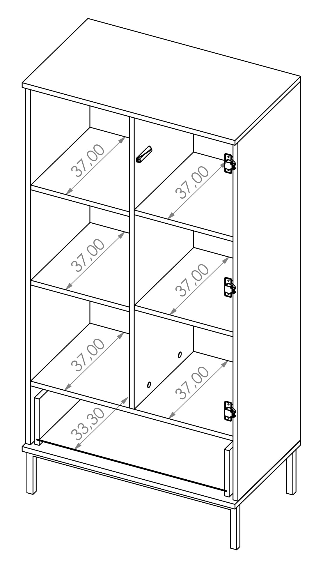 Skapis Polka 140/70/41 cm hikorijs - N1 Home