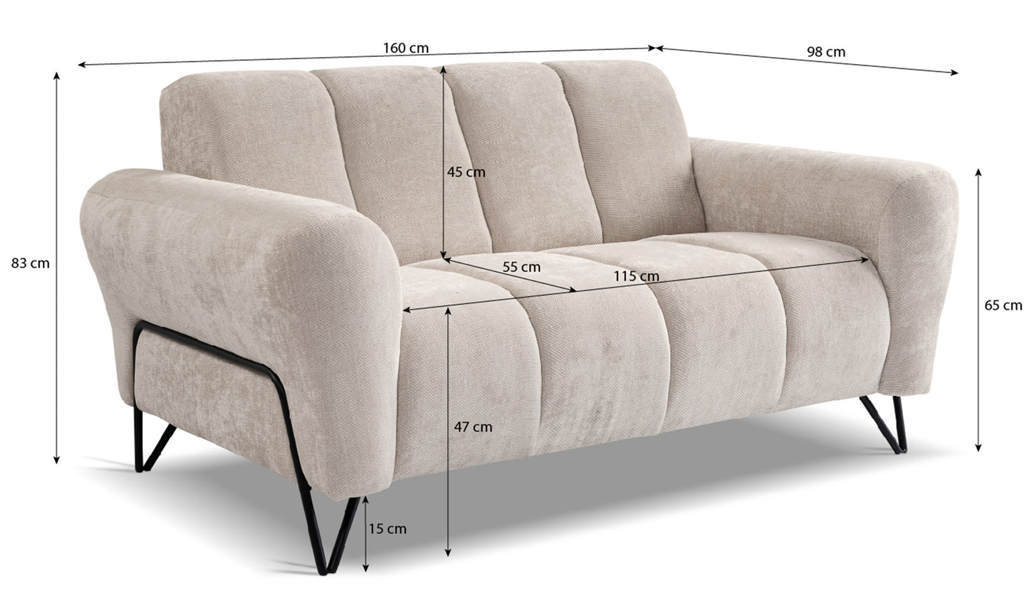 Dīvāns Volio 83/160/98 cm Storm 54 - N1 Home